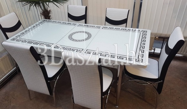 3D asztal garnitúra -  White and Black - 