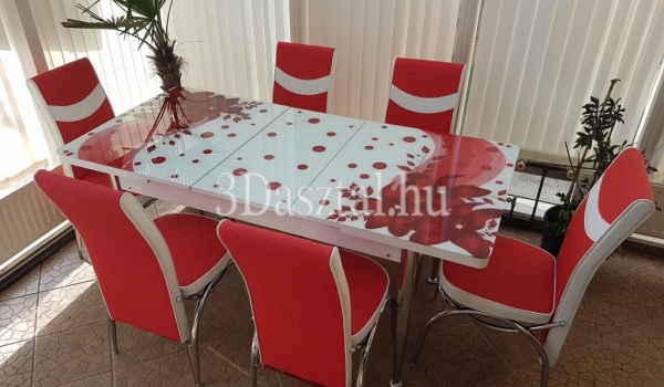 3D asztal garnitúra - Red Flower - 