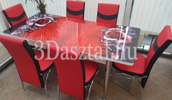 3D asztal garnitúra - Red Rose - 